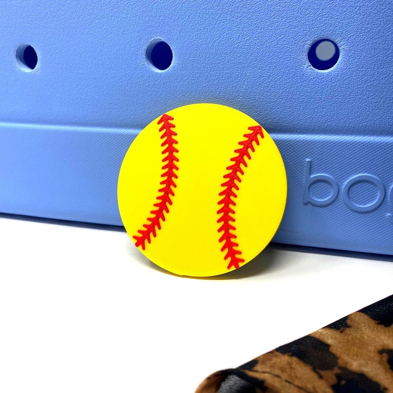 FRESHe BAGLETS - Softball Ball Sport Charm - Decorative Charm Accessories Compatible with Bogg Bags, Simply Southern Bags and other Tote Bags - Image 3